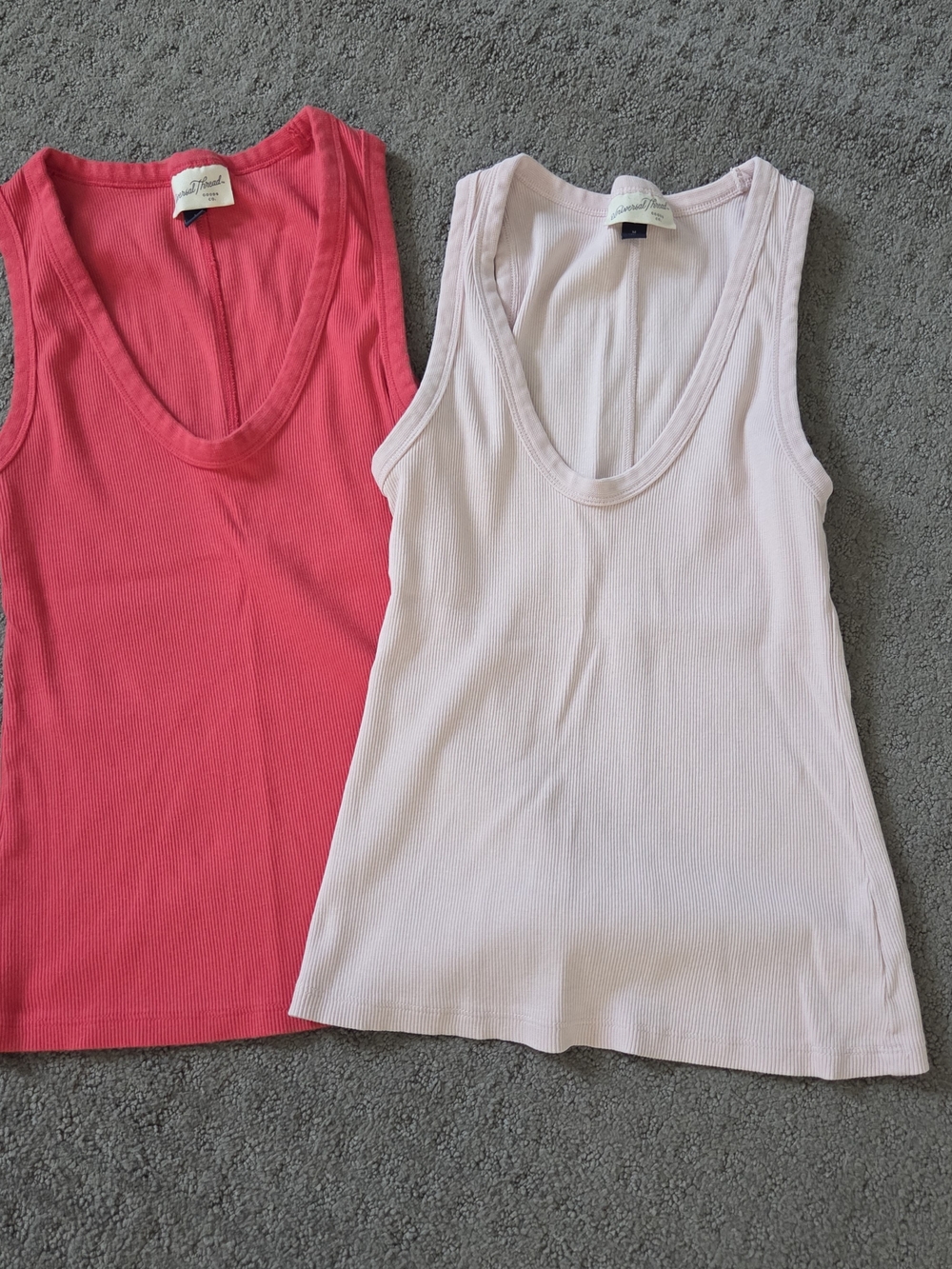 Universal Thread Ribbed Tank Tops - Coral and Light Pink